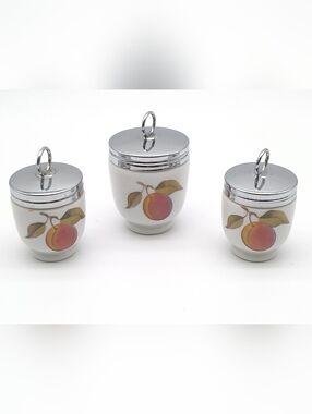3 Vintage Royal Worcester "Evesham Gold" Egg Coddlers